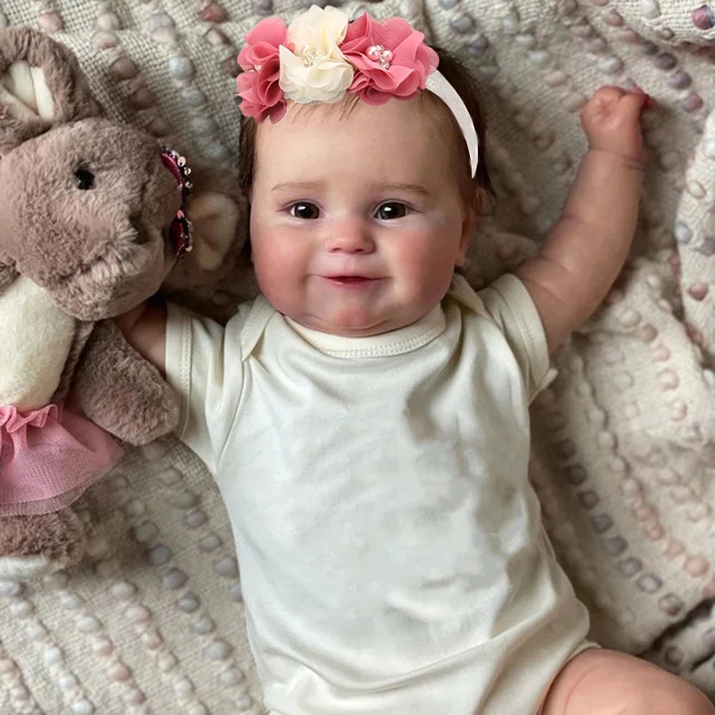 Lifelike Full Vinyl Reborn Girl Doll Waterproof Maddie Hand-Detailed Painted Doll Toy Gift 50cm