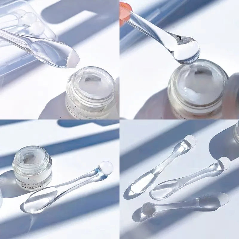 Eye Cream Applicator Spoon Roller Eye Massager Transparent Stick Cosmetic Spatulas Wrinkle Facial Mask Skin Care Plastic Spoon