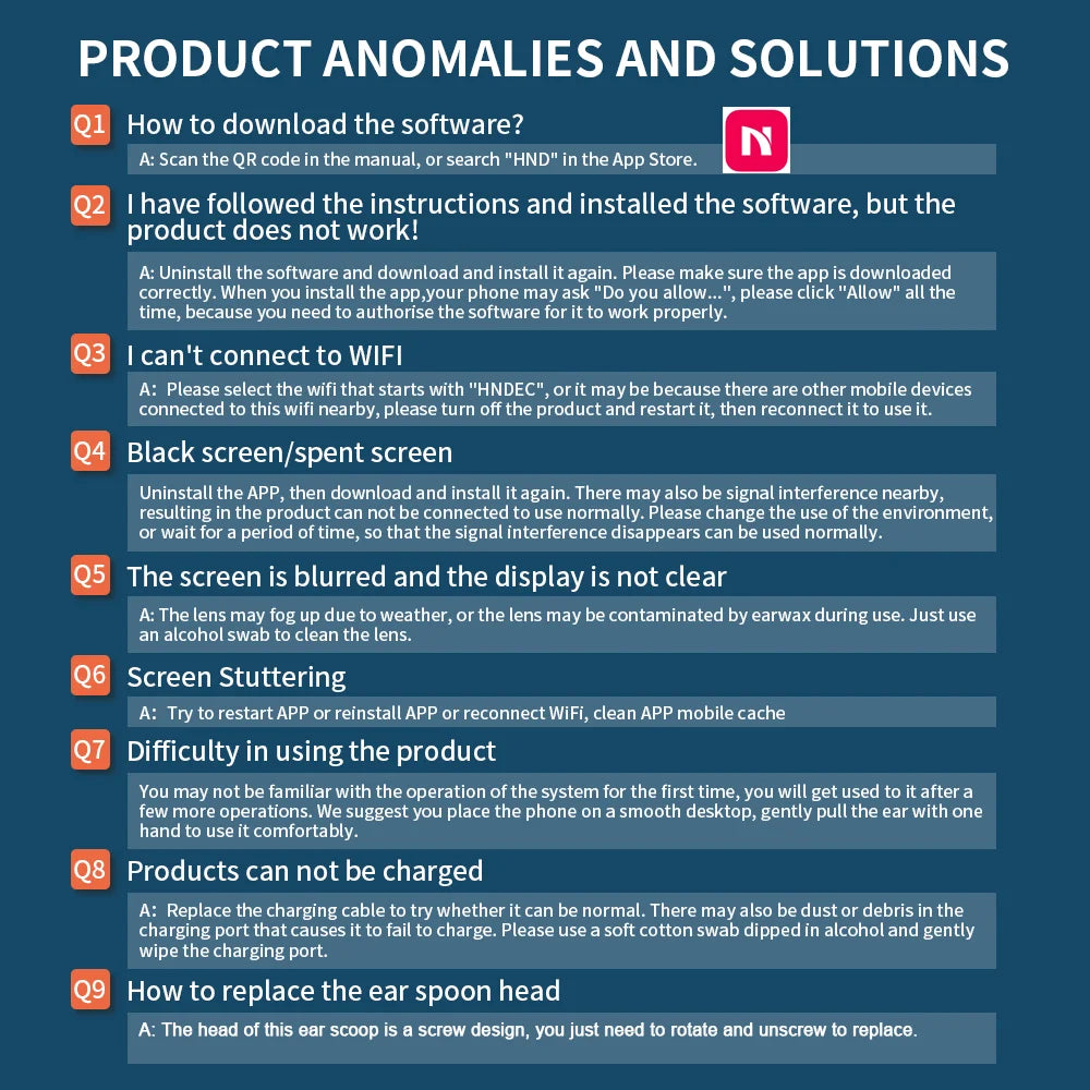 Wireless High Definition Ear Wax Removal Cleaner With Camera 6 LED Lights 3.6mm Lens WiFi Camera Take Video Photos Earpick Tool