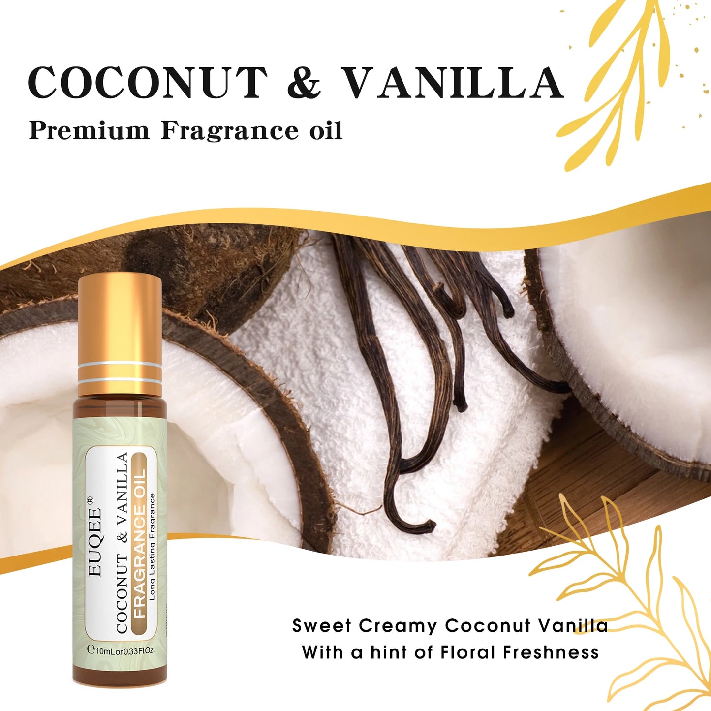 Aroma Oils 10ml Women's Roller Fragrance Oil-Coconut Vanilla Bubble Gum Bright Crystal Bombshell Midnight Rose Angel