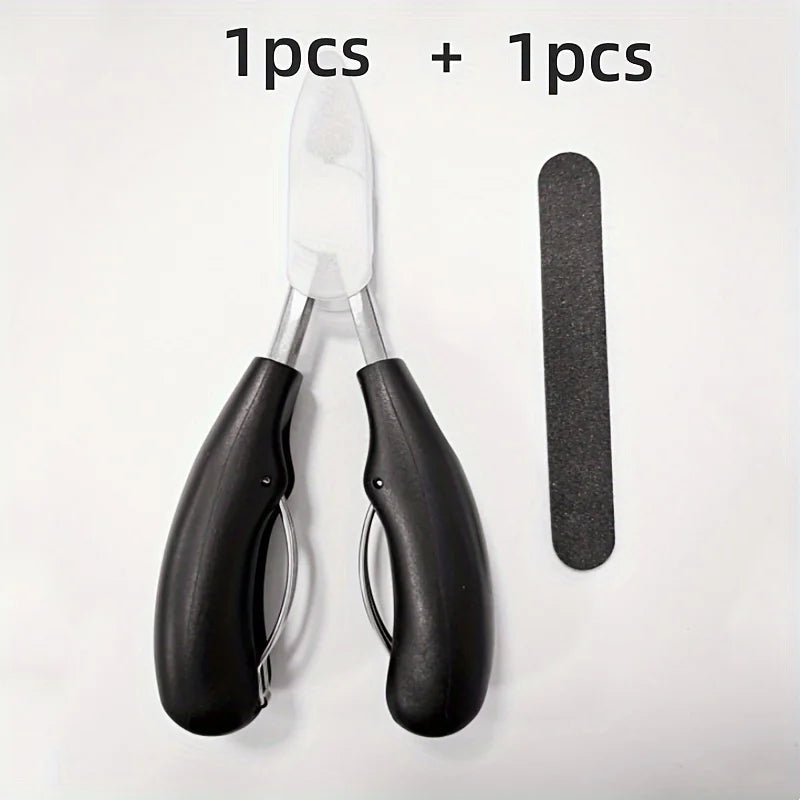 Stainless Steel Professional Grade Concave Nail Clippers for Thick Nails and Ingrown Toenails Sharp Curved Blade for Easy Trimming File Tool