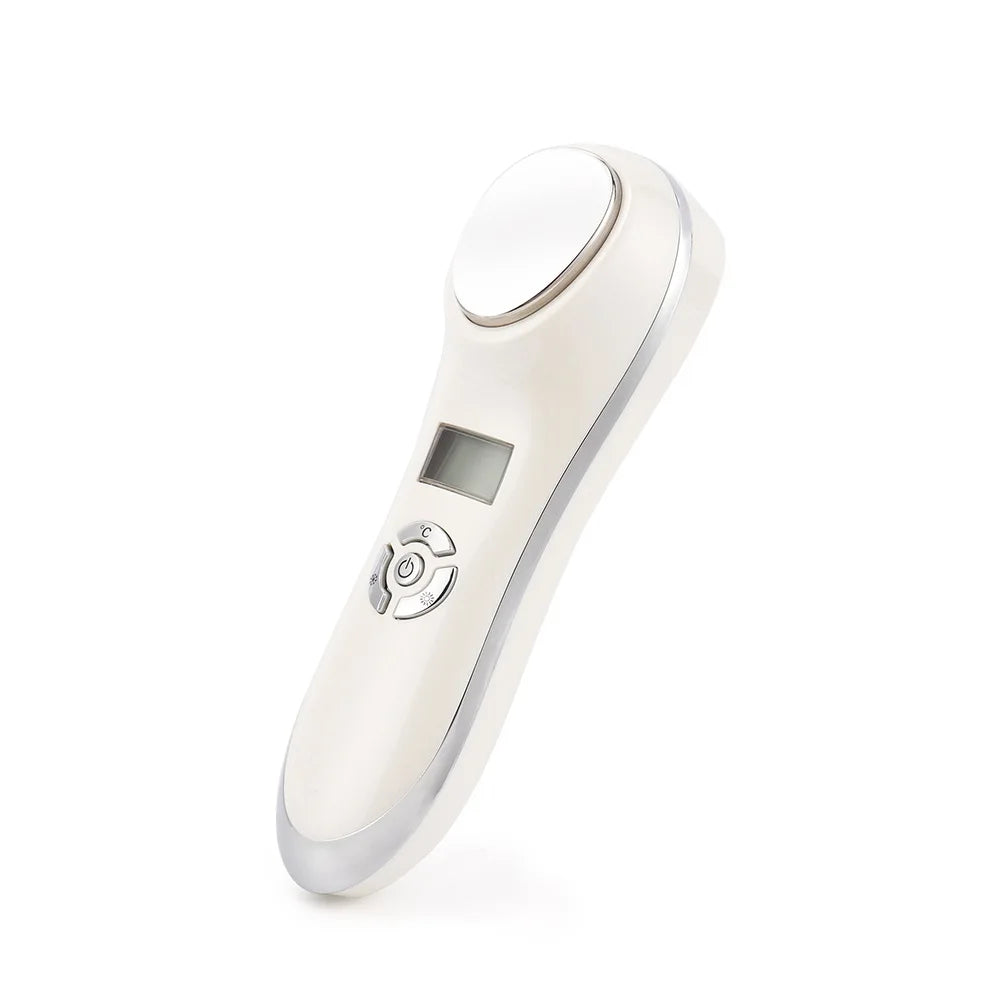 Hot & Cold Facial Skin Lifting Vibration Massager Skin Care Cryotherapy Calm Skin Shrink Pores Warm Heating Relaxation Device