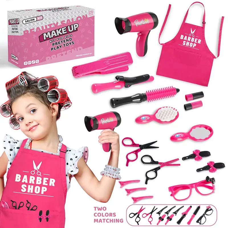 Girl's Beauty Salon Make Up Toy Kit for Kids Pretend Play Toy Party Games Girls Birthday Gift 17pcs