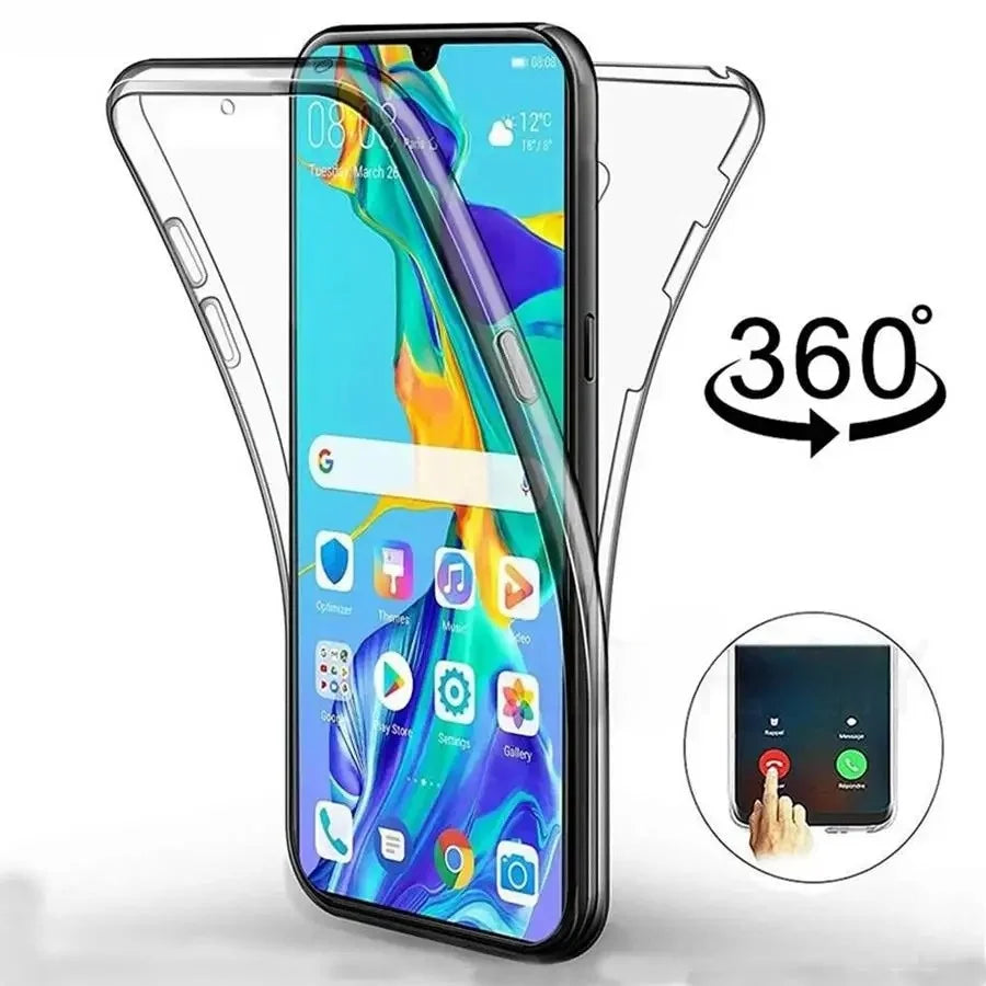 Durable Full Body Hybrid Silicone Plastic Phone Case for Huawei P40 P30 P20 Lite, Mate 20 10 Pro, P Smart, Honor 8X 360 Degrees Protective Cover