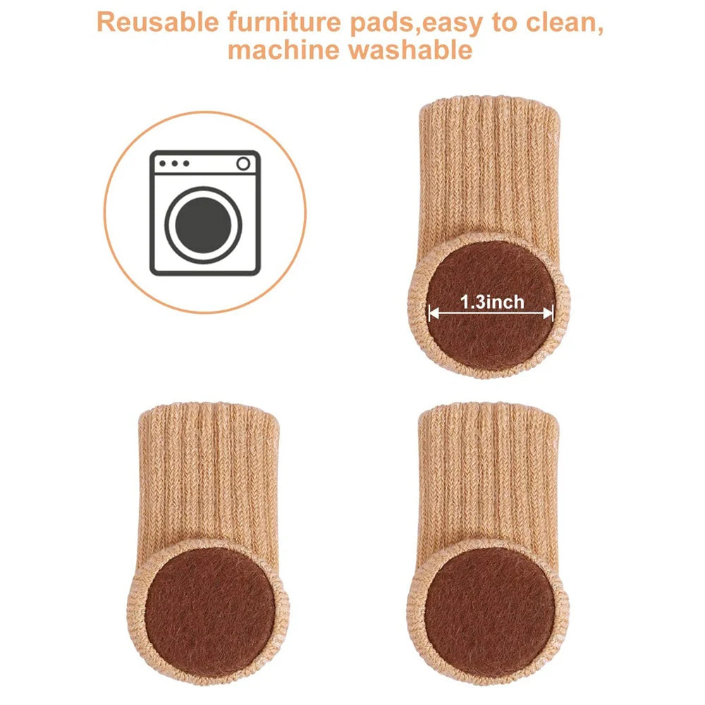 High Elastic Table Chair Furniture Leg Socks 24pcs Set Floor Protectors Covers with Anti-Scratch Pads