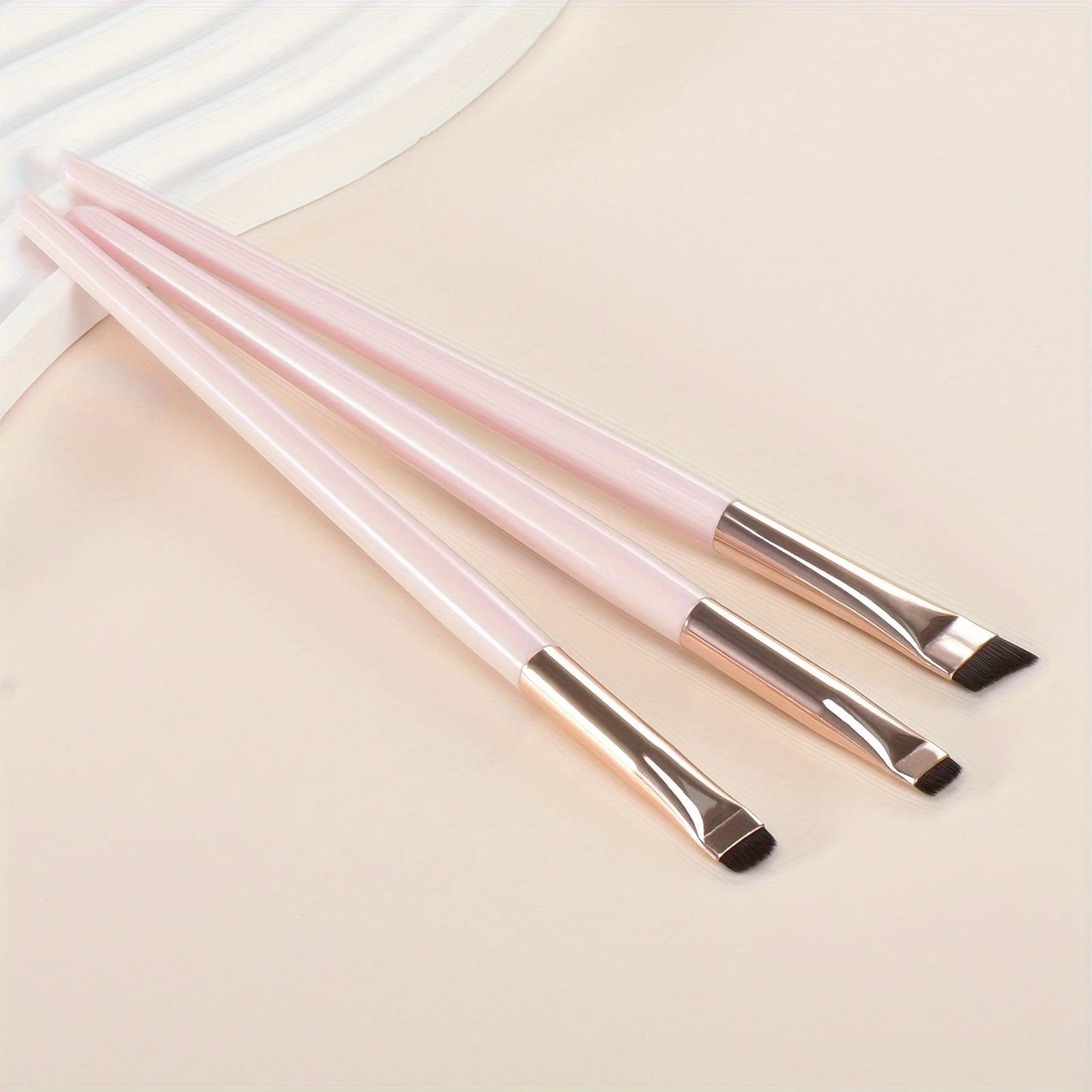 Ultra-thin Edge Eyeliner Brushes 3pcs Set Oblique Head Eyebrow Brush, Outline Eyeliner Brush, Eyeshadow Brush Makeup Tools