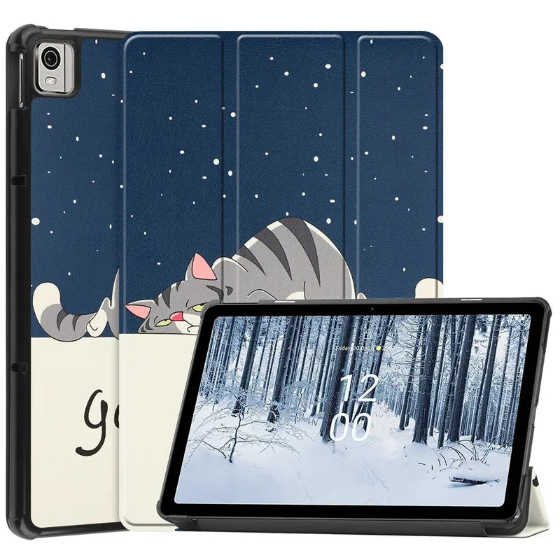 Protective Slim Leather Case for Nokia T21 T20 10.4" inch Tablets Tri-Folding Stand Magnetic Flip Cover