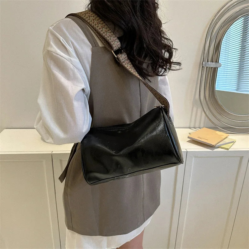 Fashion Vintage Travel Leather Pillow Style Purses Handbags for Women Small Crossbody Female Boston Casual Shoulder Bag