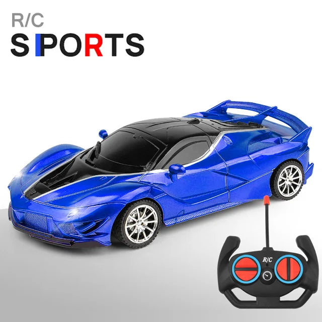 RC Racing Car with LED Lights 2.4G Radio Remote Control 1/18 Scale Sports Cars For Children Racing Drive Vehicle Drift Boys Girls Toys