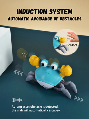Auto-Sensing Escape Crab Electronic Pet Crawling Avoiding Obstacles Toy With Sounds for Kids and Children