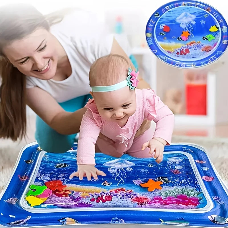 Inflatable Tummy Time Mat Premium Baby Water Play Mat for Infants and Toddlers Baby Toys Sensory Development, Strengthen your Baby's Muscles