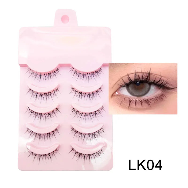 Wispy Manga Style Eyelashes Soft Natural Thick False Daily Eye Lashes Dating Makeup Eye Accessories 5 Pairs - 10pcs