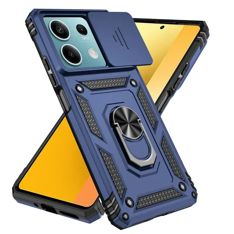 Durable Shockproof Phone Case for Xiaomi Redmi Note 13 Pro Plus Note 13 13C 12 12S 12C Camera Protection Ring Holder Back Cover