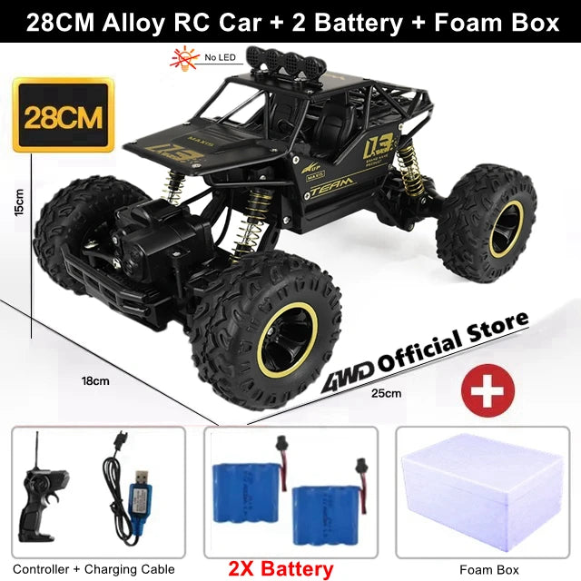 Off Road 4x4 Remote Control RC Cars 4WD 2WD Car Radio Buggy Truck Racing Drift with Led Lights Toys Gift for Boys Girls Children Kids