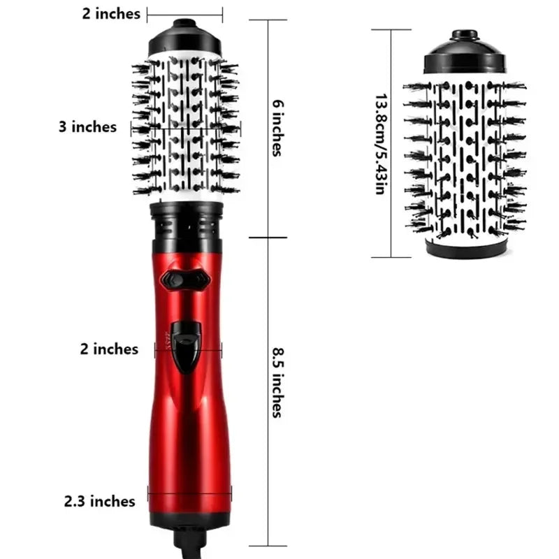 Multifunctional Negative Ion Hot Air Hair Straightener Curling Iron 360 ° Rotating Hair Dryer Brush