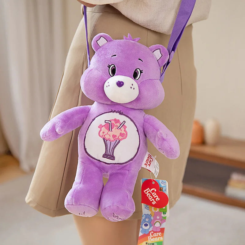 Popular Cute Care Bears Plush Backpack Kawaii Fashion Plushie Doll Girl's Children's Shoulder Bag Knapsack