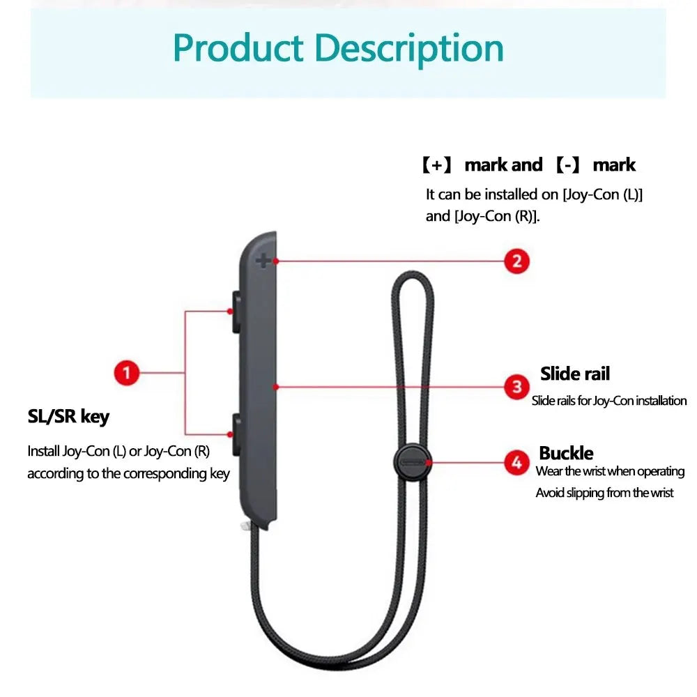 Wrist Strap Compatible with Nintendo Switch & OLED Gamepad Joy-con Controller Hand Rope Video Games Accessories