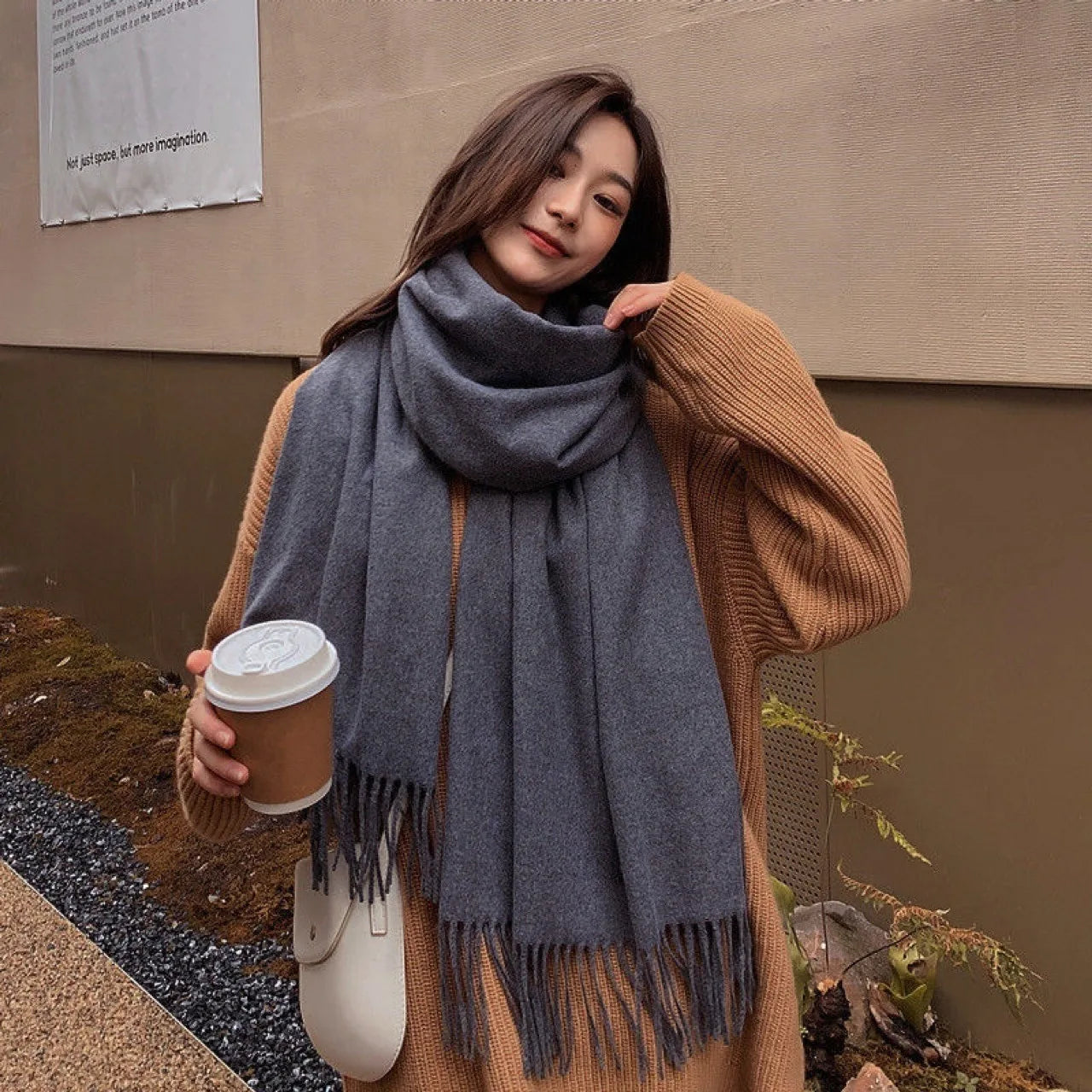 Cashmere Wool Long Scarf Tassel Shawl Wrap Pashmina Bufanda Warm Scarves