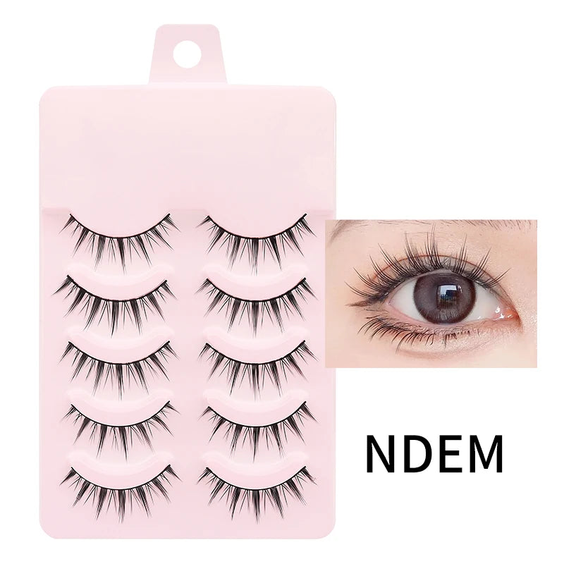 Wispy Manga Style Eyelashes Soft Natural Thick False Daily Eye Lashes Dating Makeup Eye Accessories 5 Pairs - 10pcs