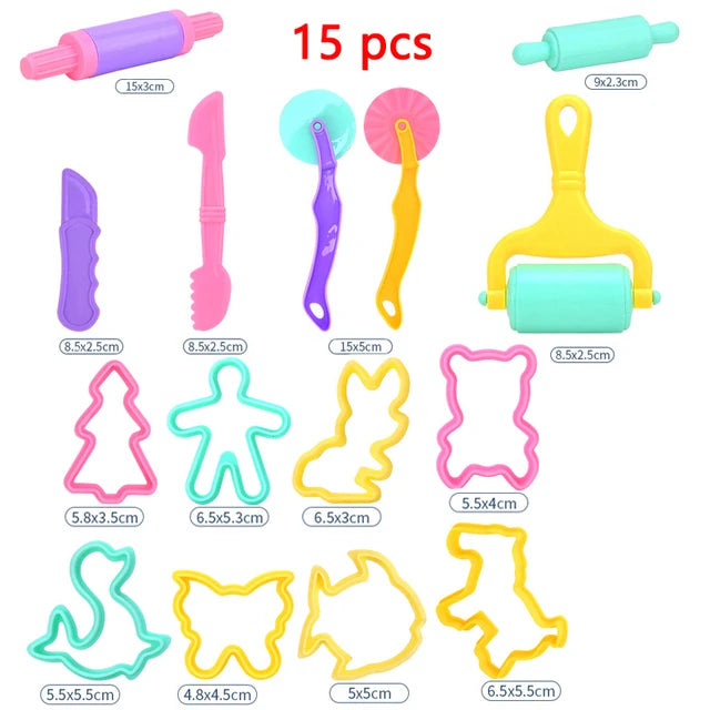 Children DIY Play Dough Plasticine Mold Modeling Clay Accessories Tool Kit Plastic Set Knife Molds Kids Educational Toys
