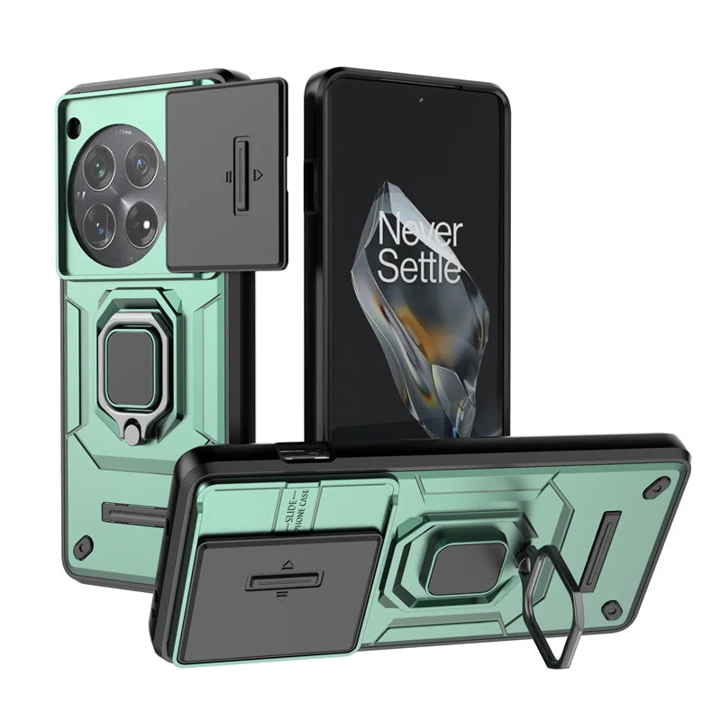 Durable Shockproof Phone Case for OnePlus 12 12R 11 11R ACE 2 3 Nord CE3 Lite Camera Protection Ring Holder Back Cover