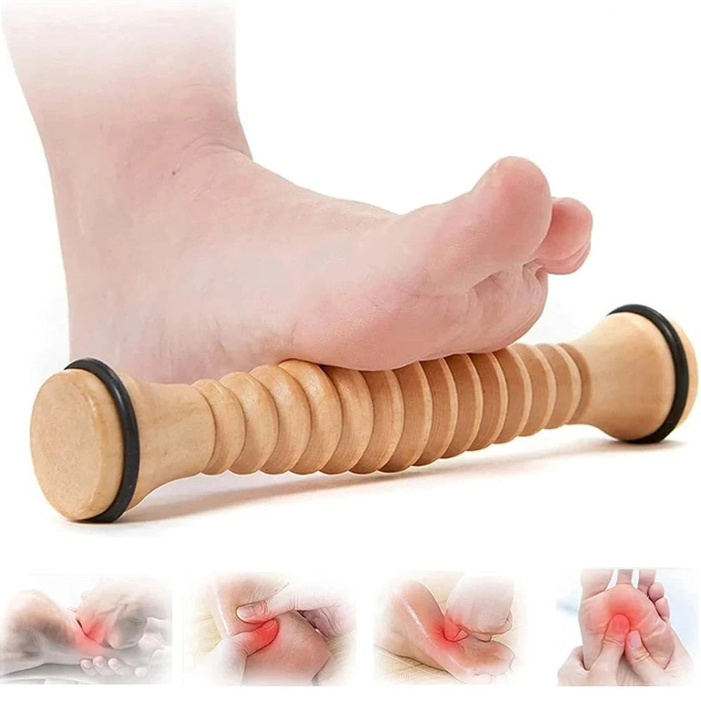 Acupressure Wooden Foot Massager Roller for Relieving Plantar Fasciitis, Foot Arch Pain, Myofascial Pain Syndrome