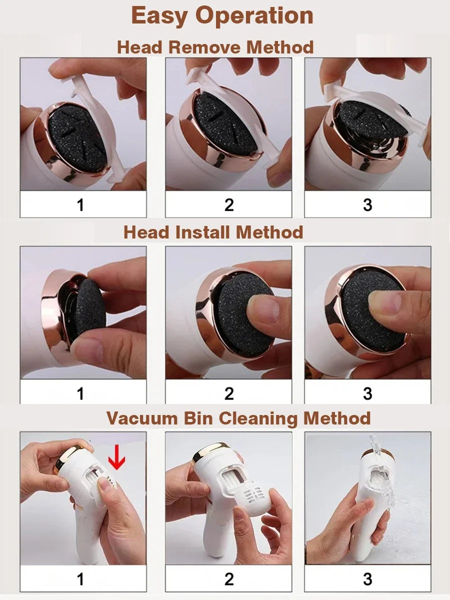 Rechargeable Electric Foot File Pedicure Machine Callus Remover Heal Cracked Feet Dead Skin Scrubber Grinder Tools