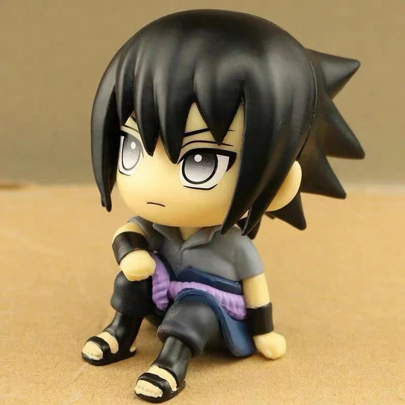 Anime Action Figure Naruto Kakashi Q Version Kawaii Sasuke Itachi Figurine Car Decoration Collection Model Toy 9cm