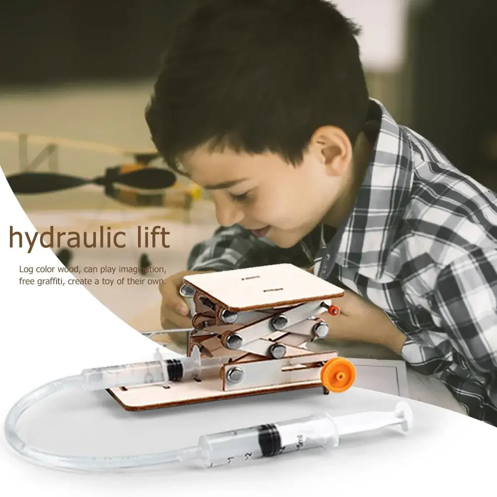 Physics Kids DIY Science Educational Toys Scientific Experiment Kit Hydraulic Lift Table Model School STEM Projects