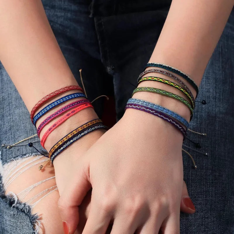 Handwoven Boho Hippie Braided Bracelets for Women Men Friendship Wristband Jewelry