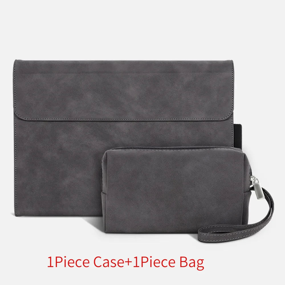 Elegant Portfolio Business Leather Case for Microsoft Surface Pro 11/10/9 13inch Multiple Angle Stand TPU Shell Bag Compatible with Keyboard