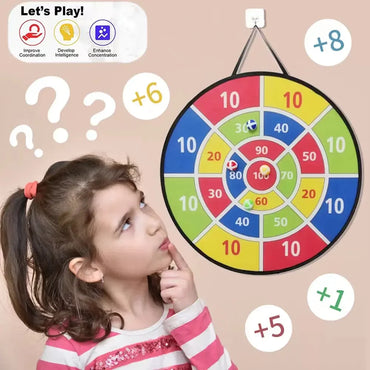 Fun Indoor Outdoor Dart Board With Velcro Balls Game Fun Party Play Game Kids Toys Large Board 66cm