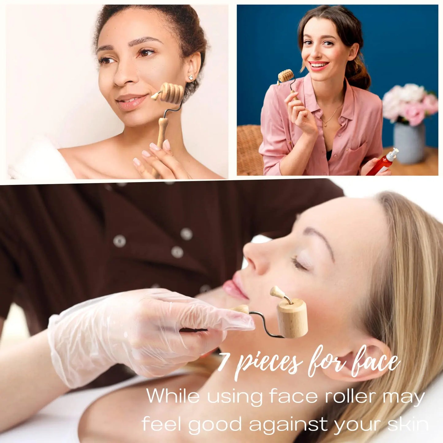 Wooden Facial Relaxation Lifting Massage Rollers Kit Facial Maderotherapy Gua Sha Wood Therapy Wrinkle Remover Skin Care Tools