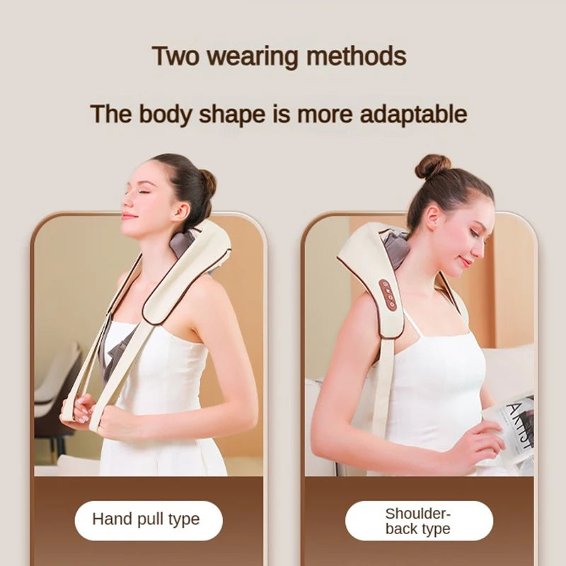 Deep Tissue Shiatsu Electric Heating Neck Shoulder and Back Massager for Pain Relief Kneading Muscle Relaxation