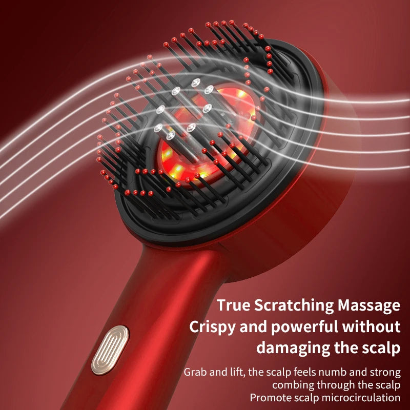 Red Light Laser Technology Electric Portable Massage Comb for Scalp and Hair Follicles Essence Oil Applicator 3 Modes Stimulate Hair Growth