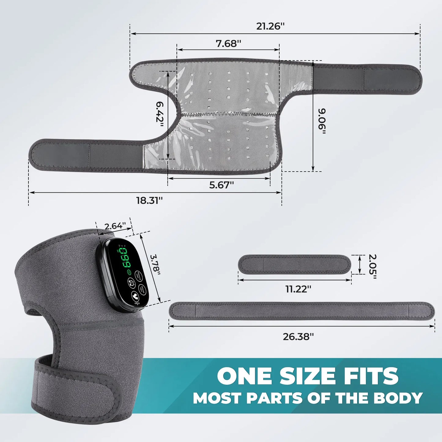 Red Light Heating Multifunctional Infrared LED Electric Vibration Knee Massager Knee Pad Leg Joint Brace Strap