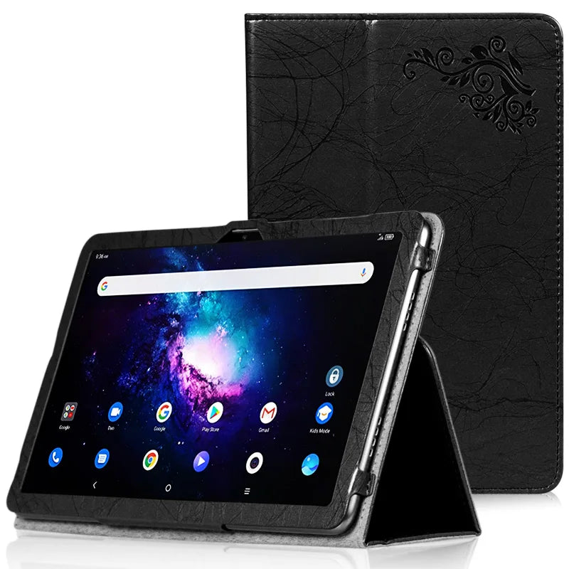 Luxury Embossed Leather Stand Case for Acer Iconia Tab P10 10.4" Inch Tablet PC Cover with Hand Strap and Magnetic Closure