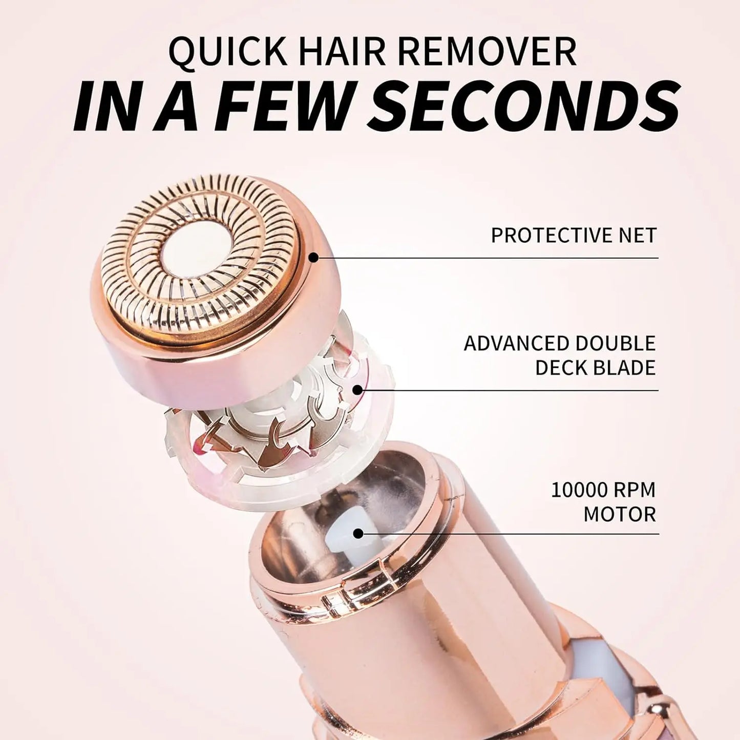 Mini Portable Electric Facial Body Hair Remover Epilator for Women Hair Removal Razor Shaver Epilator for Lips, Chin, Armpits and Bikini Areas