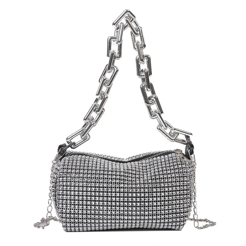 Modern Fashion Rhinestone Mini Women's Handbag Glitter Chain Purse Crossbody Bag