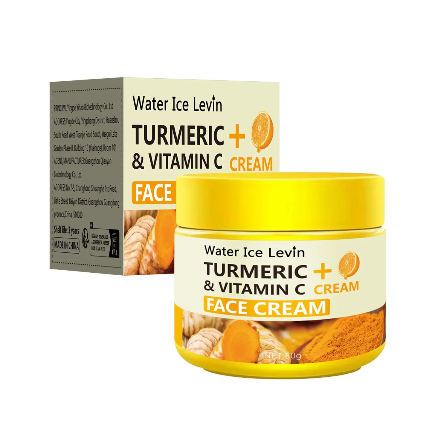 Turmeric Vitamin C Face Cream – Anti-Aging, Anti-Wrinkle, Collagen & Hyaluronic Acid Moisturizer for Skin Care – 50g
