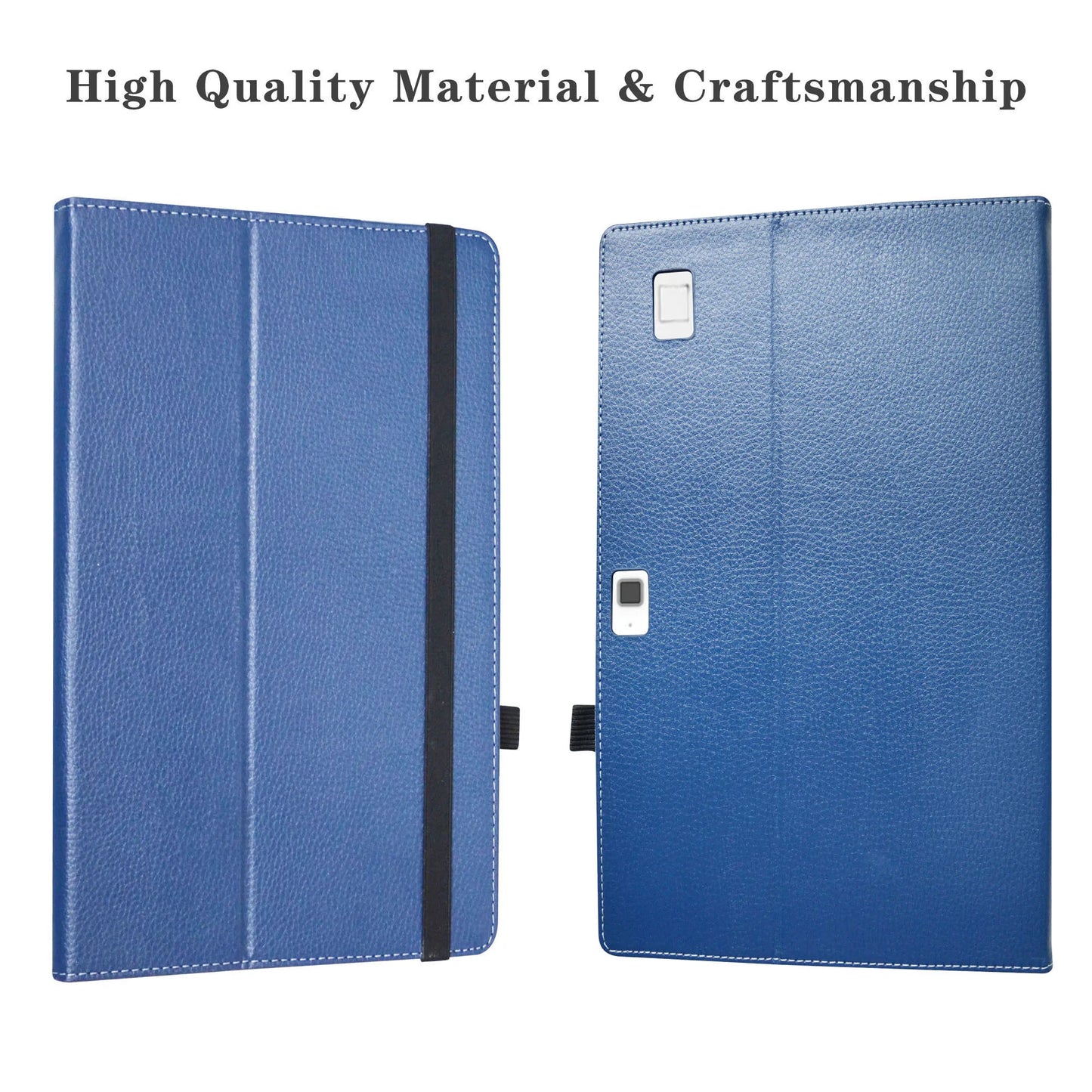 Stylish Detachable Folding Leather Case for HP Elite X2 G4 12.3" Inch Tablet Protective Shell with Elastic Closure