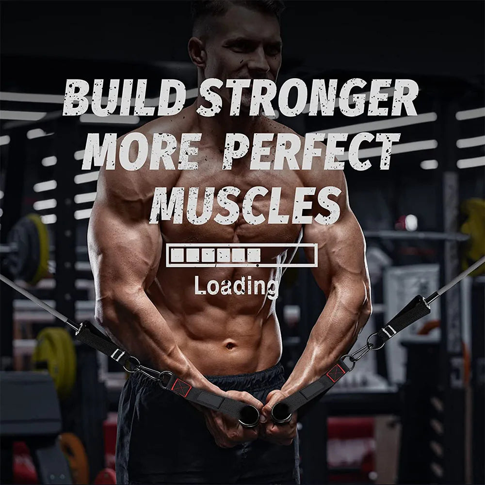 D-Ring Metal Gym Handle Workout Grips Heavy Duty Cable Machine Handles with Carabiner Clips Fitness Accessories