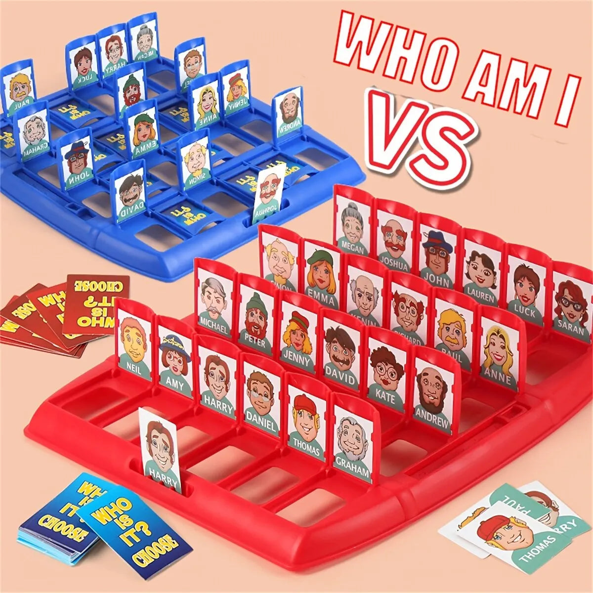 Portable Guess Who I Am Puzzle Game Two Person Interactive Tray Puzzle Board Game Suitable for Children and Adults