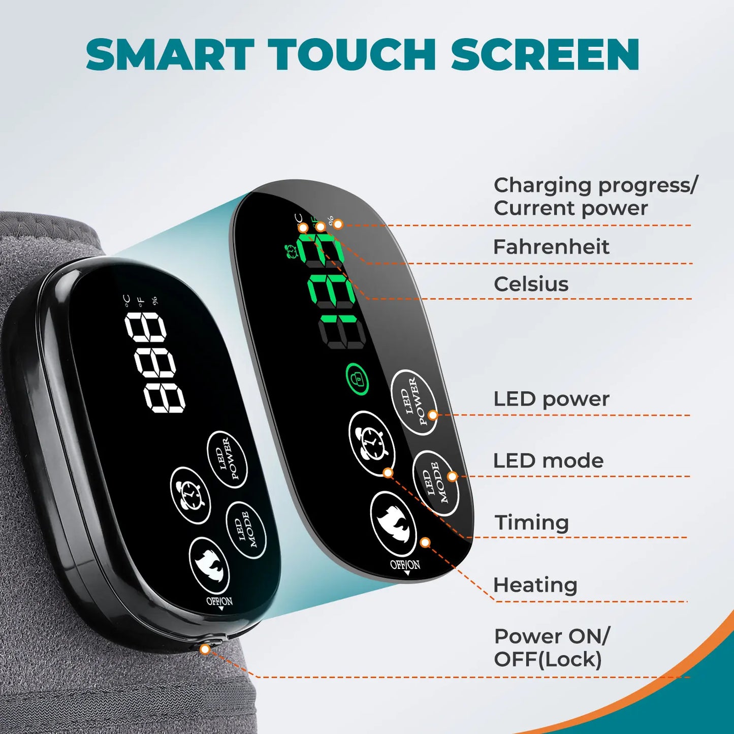 Red Light Heating Multifunctional Infrared LED Electric Vibration Knee Massager Knee Pad Leg Joint Brace Strap