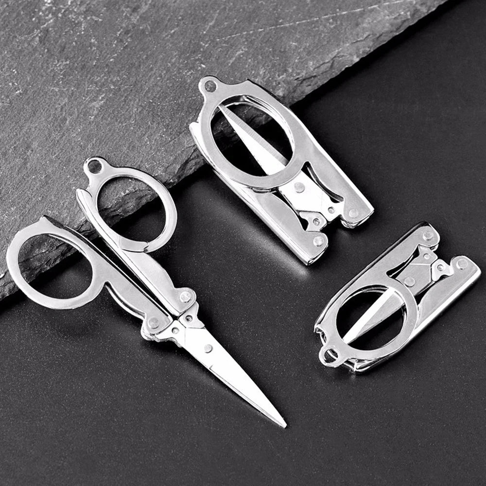 Portable Travel Mini Nail Clippers Trimmers Scissors Multifunctional Stainless Steel Clipper Trimmer Folding Small Scissors