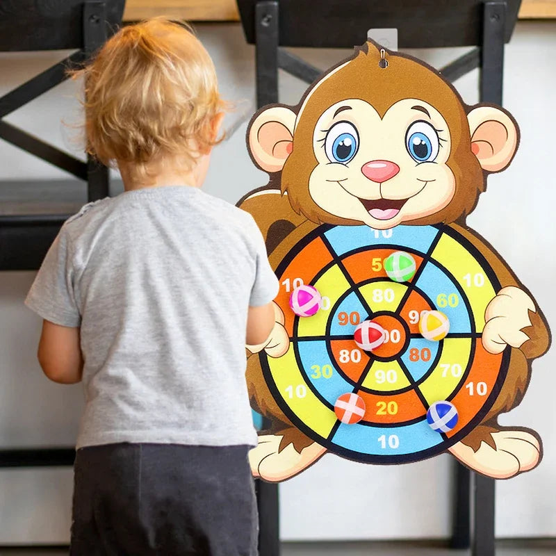 Velcro Dart Board Educational Game Toy Sticky Ball Indoor Sports Montessori Games for Children