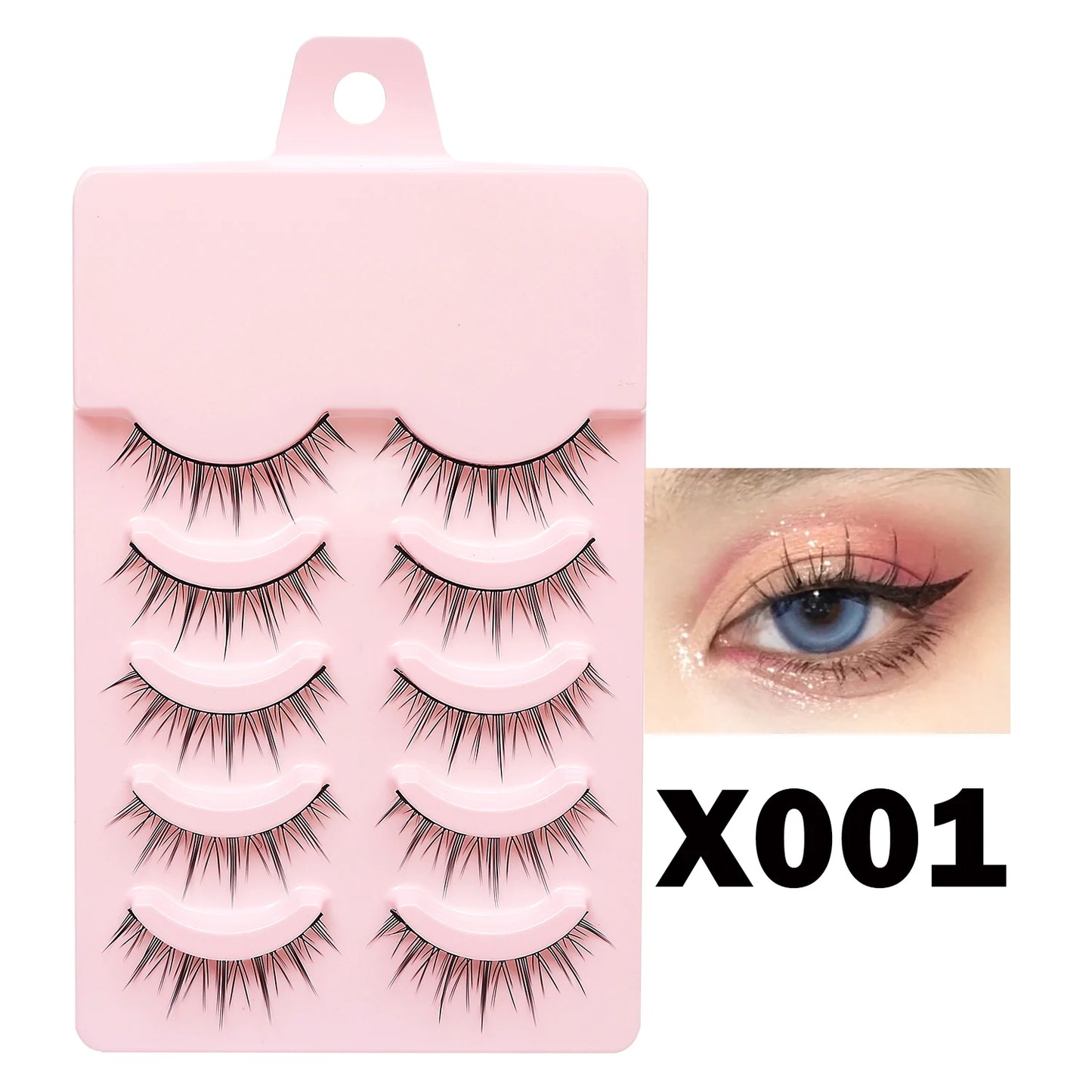 Wispy Manga Style Eyelashes Soft Natural Thick False Daily Eye Lashes Dating Makeup Eye Accessories 5 Pairs - 10pcs