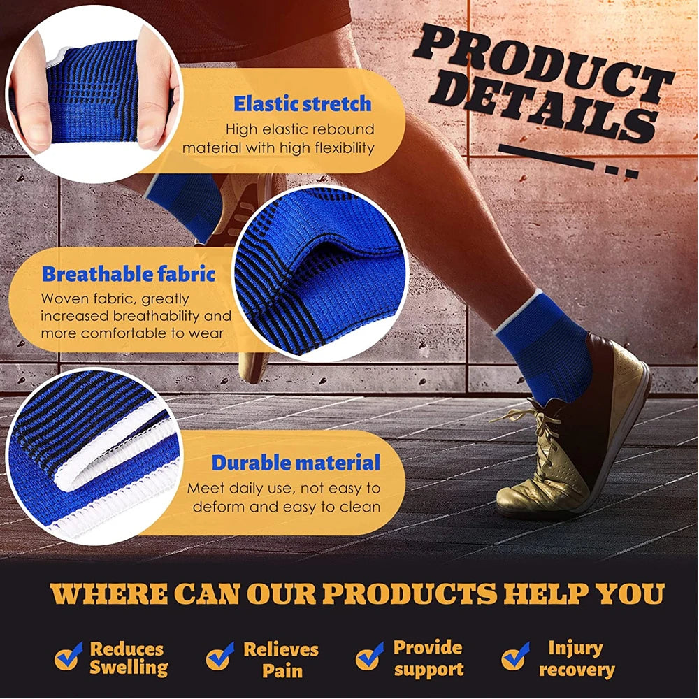 Super Soft Elastic Ankle Sleeve Open Heel Support Protection for Gym Running Foot Bandage Ankle Brace Guard Sport Fitness 1 Pair