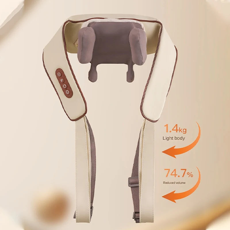 Deep Tissue Shiatsu Electric Heating Neck Shoulder and Back Massager for Pain Relief Kneading Muscle Relaxation