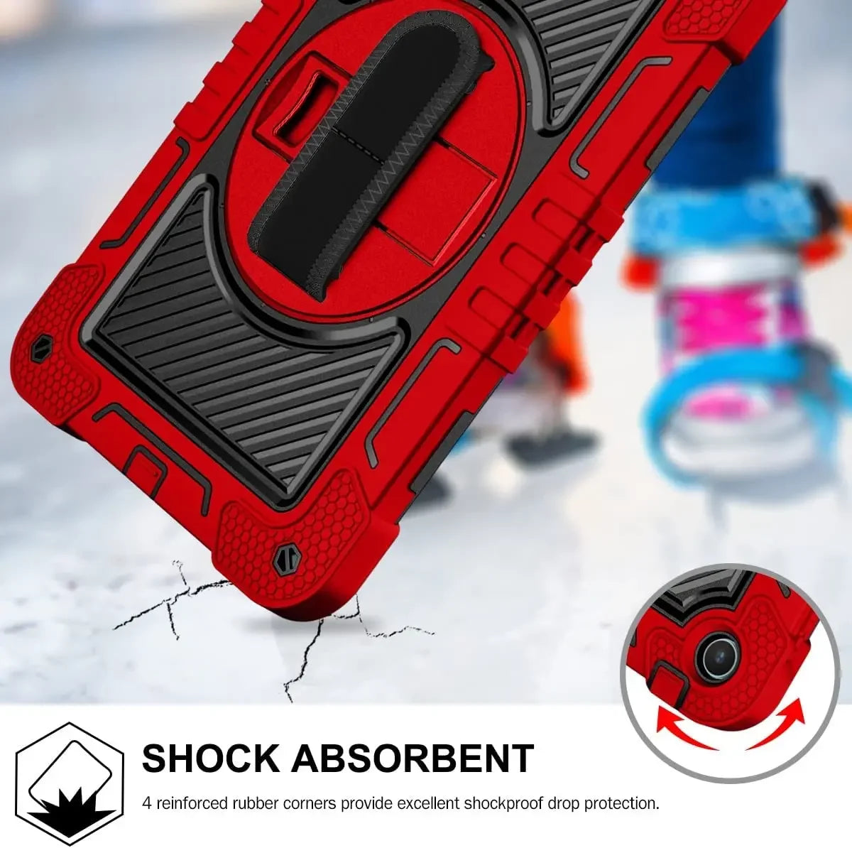 Durable Shockproof Silicone Stand Case for Huawei MatePad SE 11 10.4 Tablets Rotating Kickstand Kids Proof with Shoulder Strap